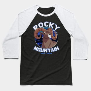 Rocky Mountain National Park Bighorn Sheep Baseball T-Shirt